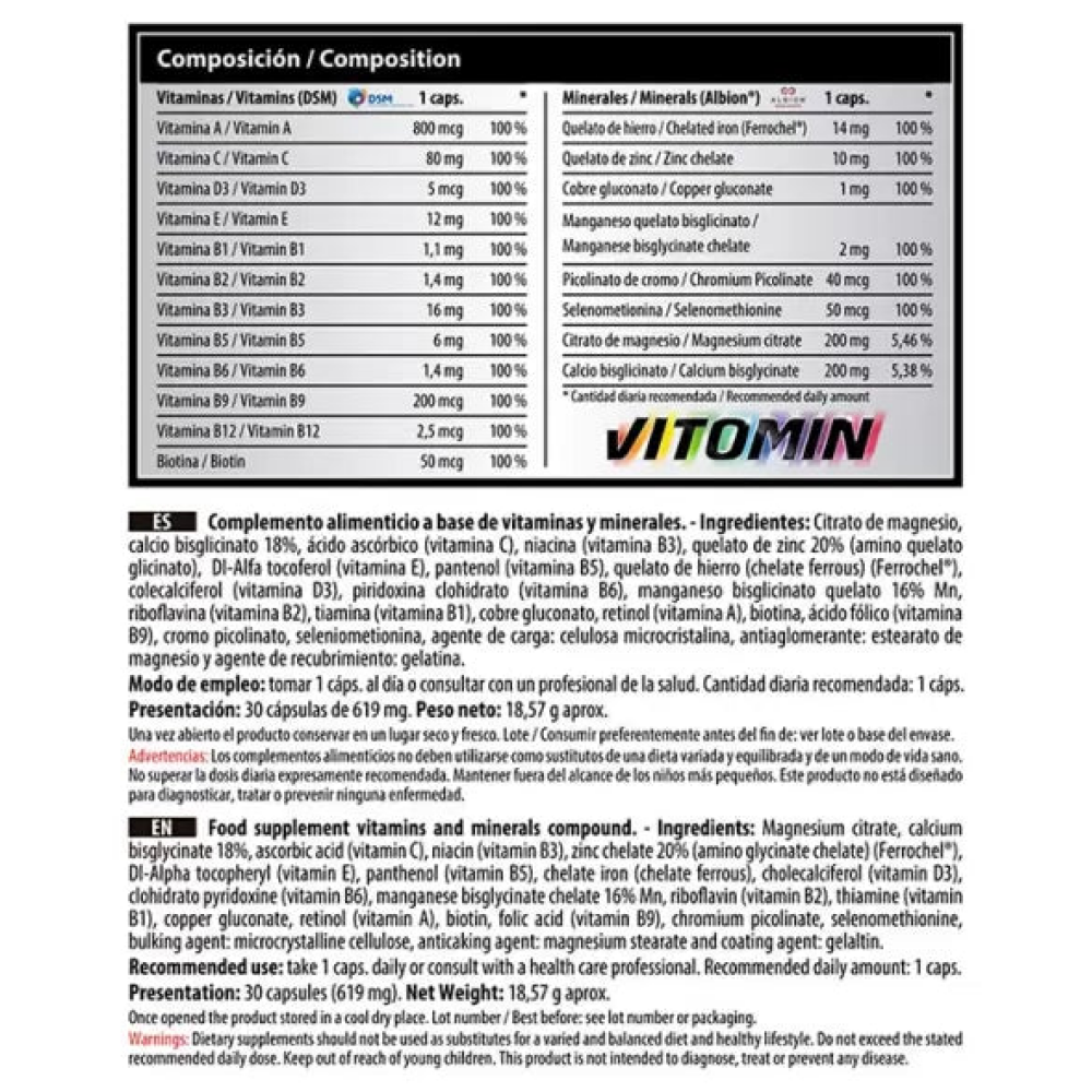 Vitomin 30 Caps Vitaminas