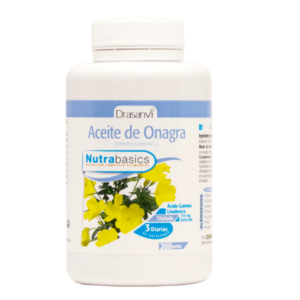 Aceite de Onagra 500 mg Nutrabasics 200 Perlas