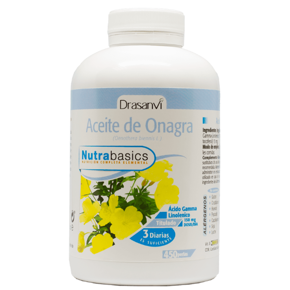 Aceite de Onagra 500 mg Nutrabasics 450 Perlas
