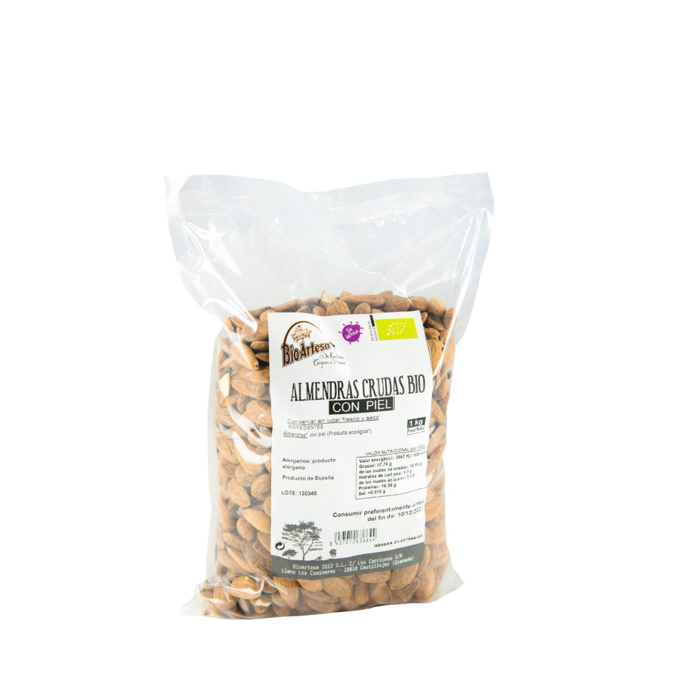 Almendra Ecológica Cruda Con Piel 1 Kg Comida Fitness