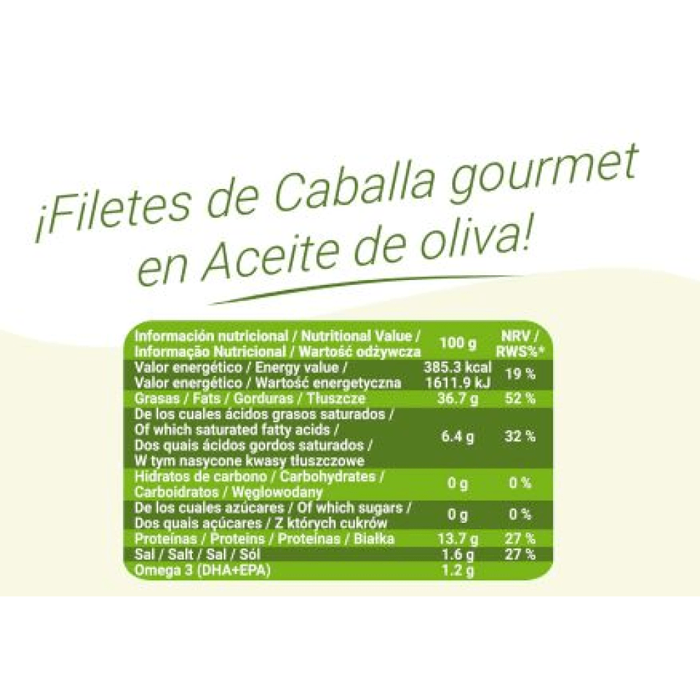 Filetes De Caballa En Aceite Oliva 115 Gr Comida Fitness
