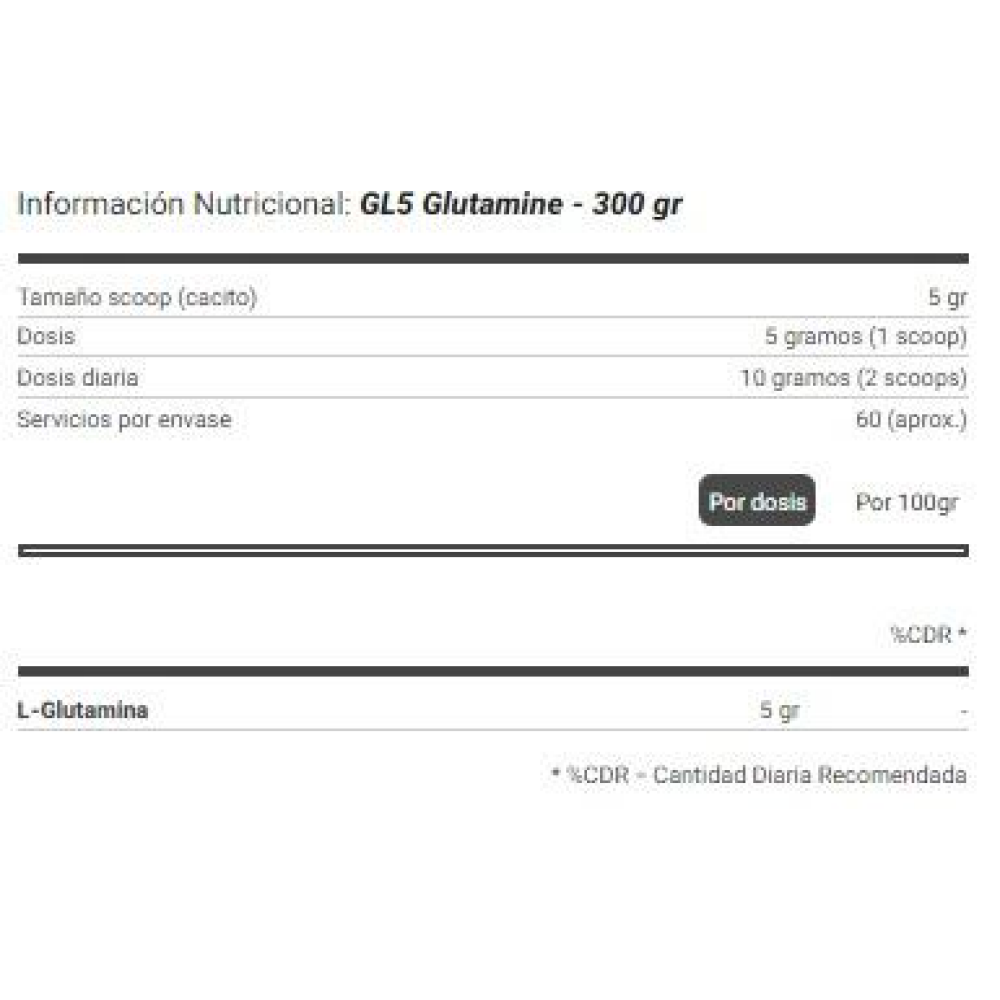 Gl5 Ultrapure 300 Gr Glutamina