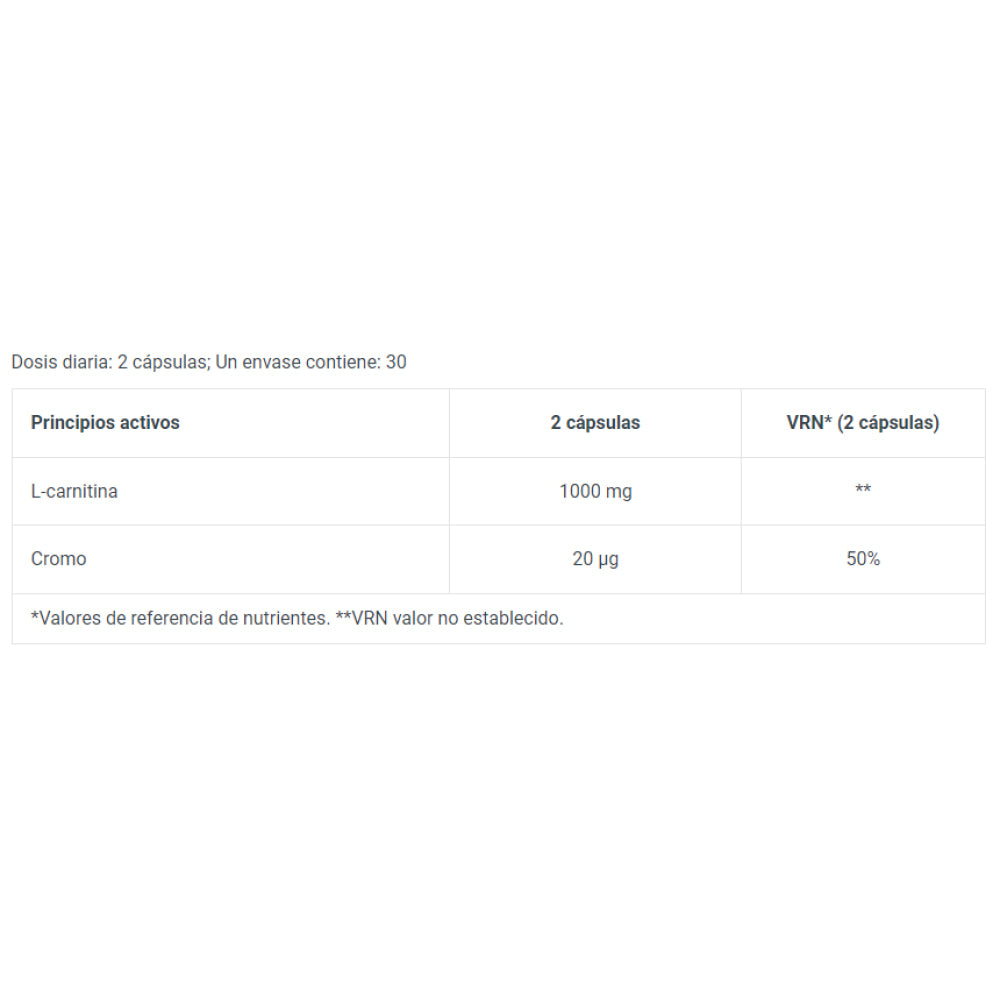 L-Carnitina + Cromo 60 Caps