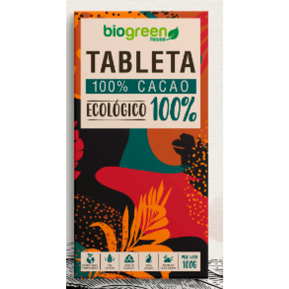 Tableta 100% Cacao Ecológico 100 Gr Comida Fitness