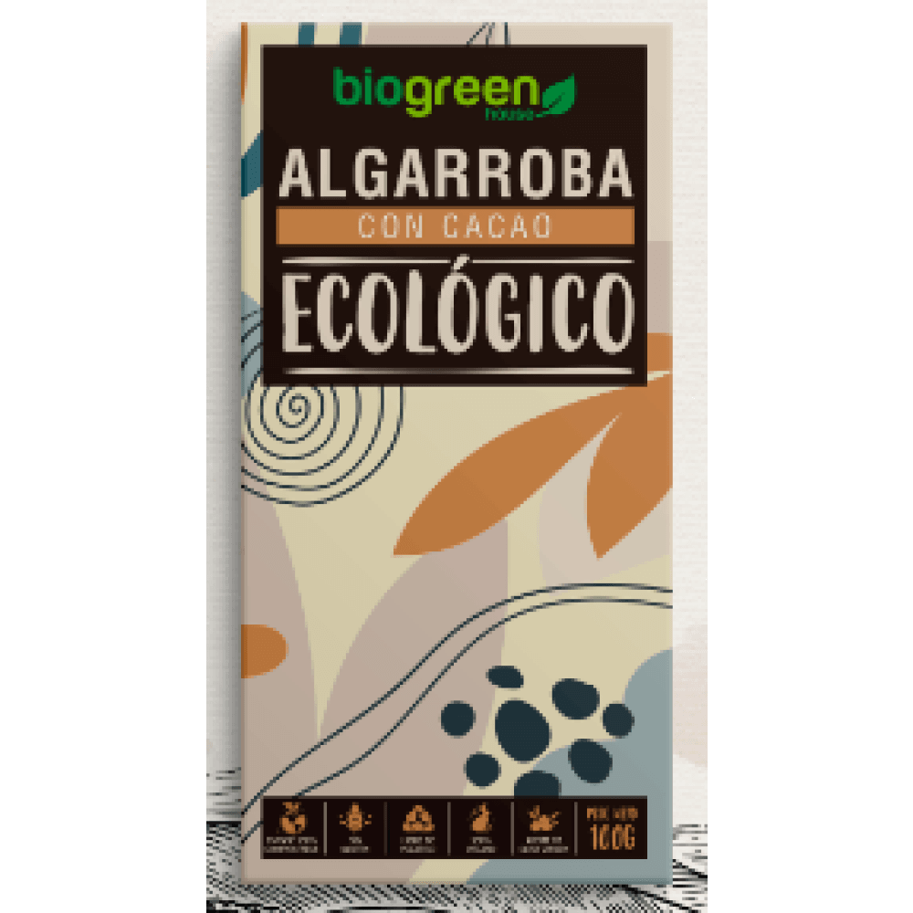 Tableta Algarroba Con Cacao Ecológico 100 Gr Comida Fitness