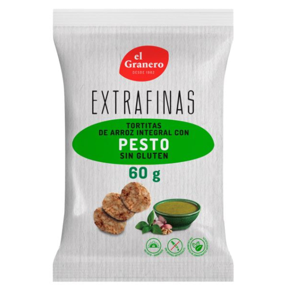 Tortitas de Arroz Integral Pesto Sin Gluten 60 Gr