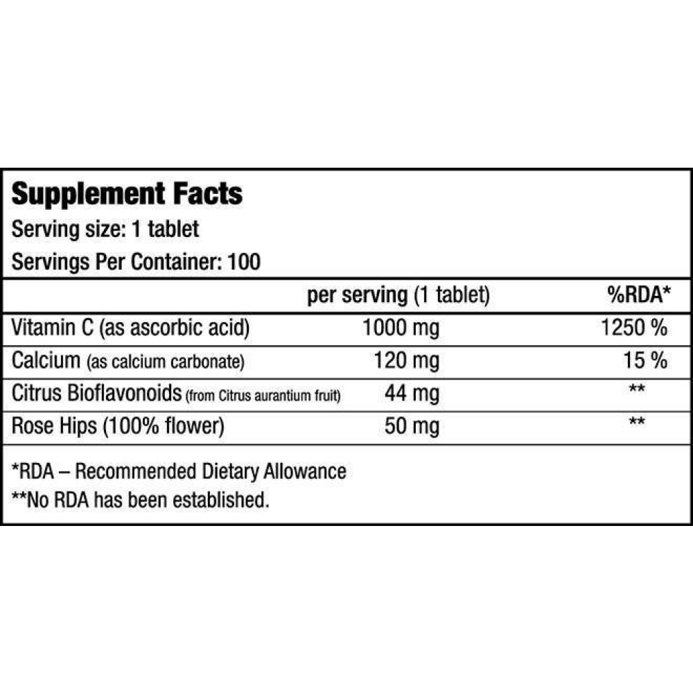 Vitamin C1000 100 Tab Vitaminas