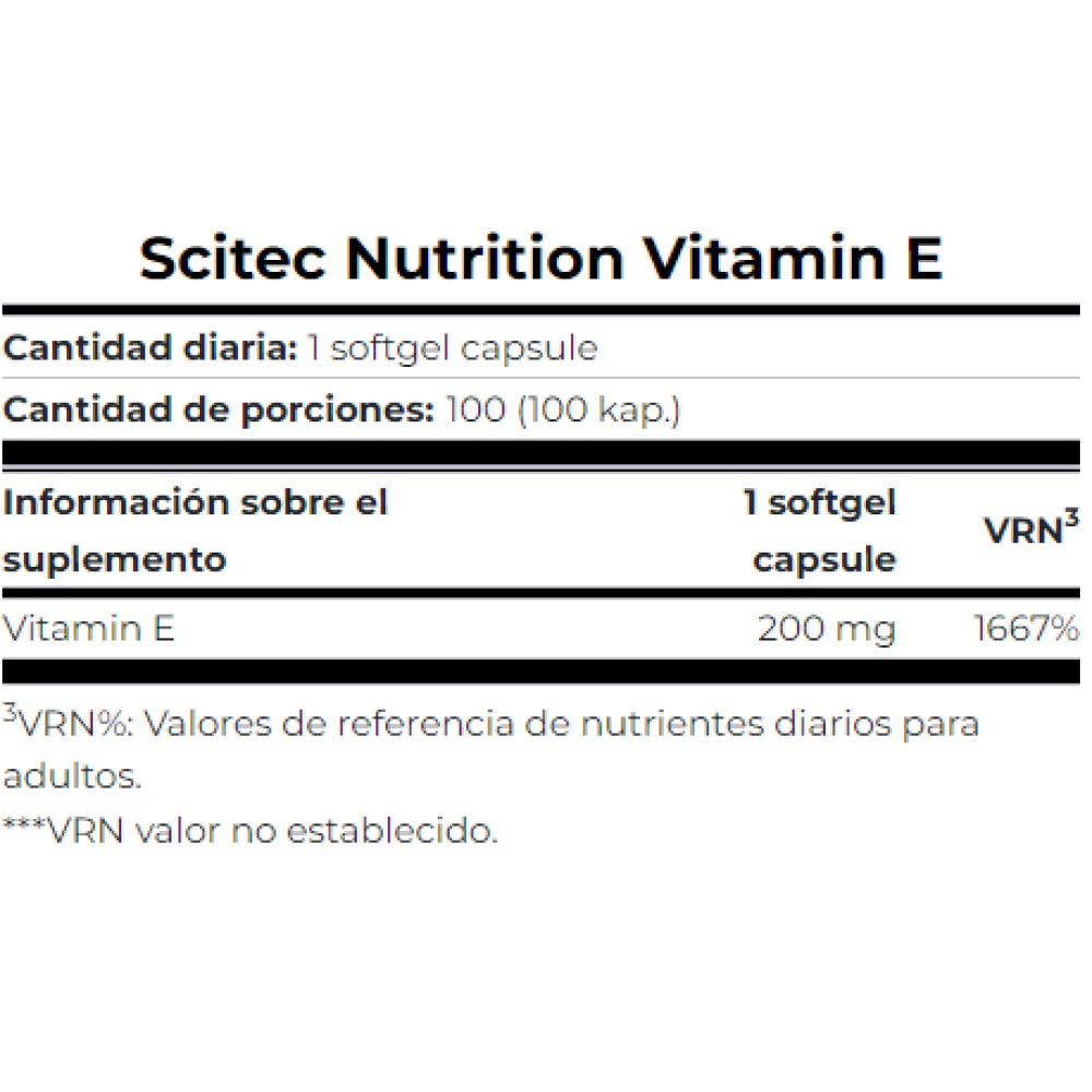 Vitamin E 100 Caps Vitaminas & Minerales