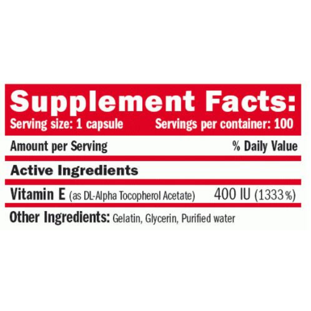 Vitamin E 400 Iu 100 Perlas Vitaminas